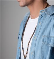 Collier Antracite Mala Tibetani 108 Grani in Pierres semi-précieuses Occhio di tigre MT02 PARBAT - MT02 PARBAT